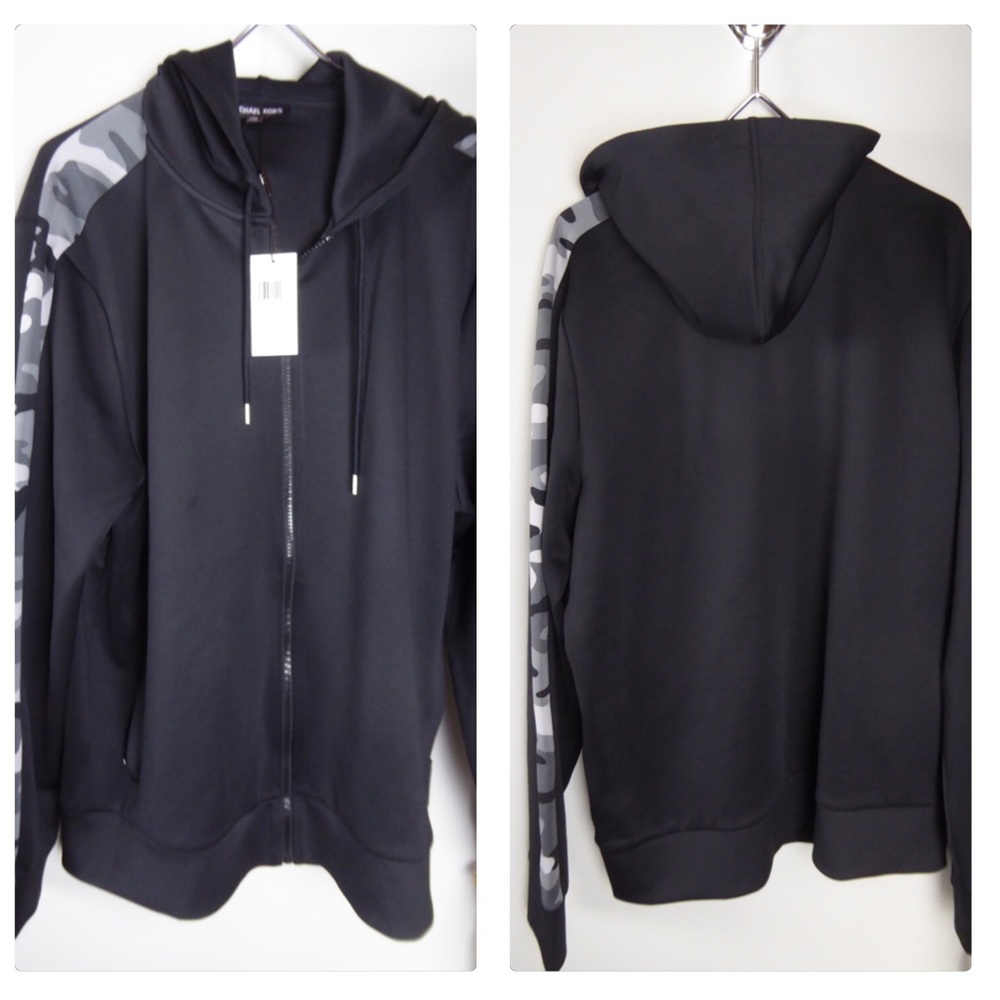 Michael Kors Camo Trim Full Zip Luxury Hoodie NWT